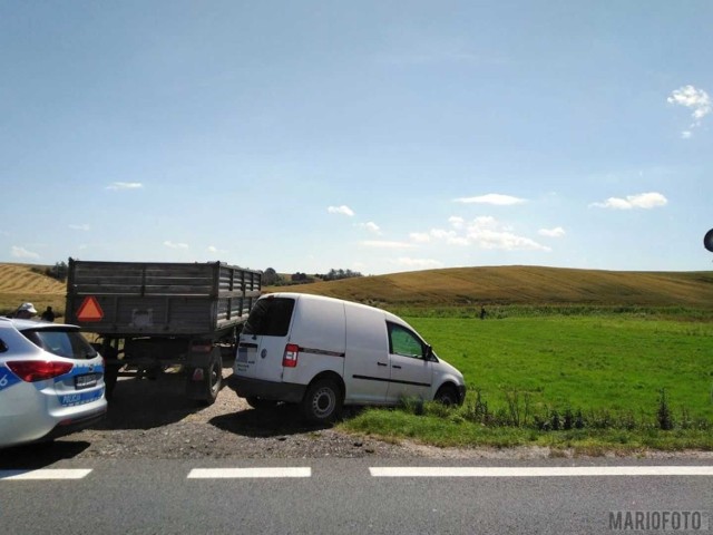 Kolizja na trasie Nowy Browiniec - Laskowice.