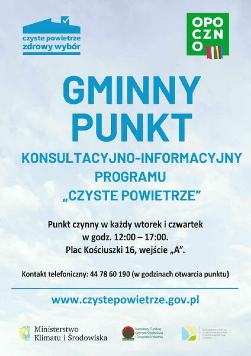 Punkt konsultacyjno-informacyjny programu Czyste Powietrze. Urzędnicy pomogą wypełnić wniosek na wymianę pieca