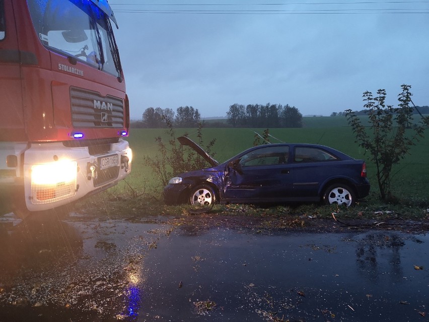 Zderzenie dwóch samochodów w Szczepankach pod Grudziądzem [zdjęcia]