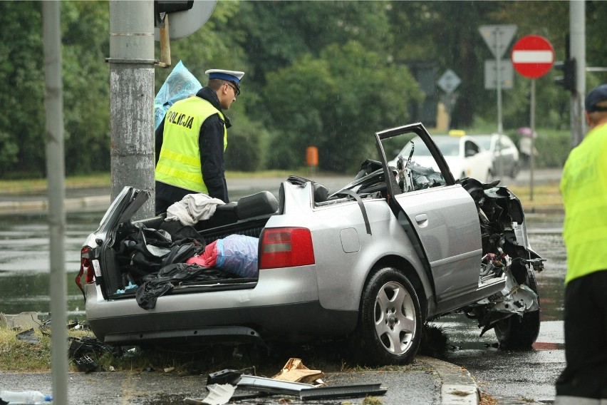 Wypadek na ulicy Grabiszyńskiej, na skrzyżowaniu z Zaporoską...