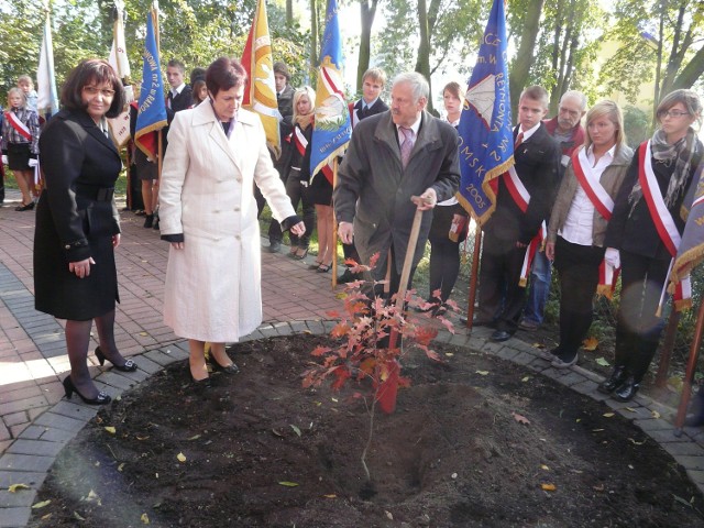 Drzewko sadziła m. in.  prezydent Anna Milczanowska