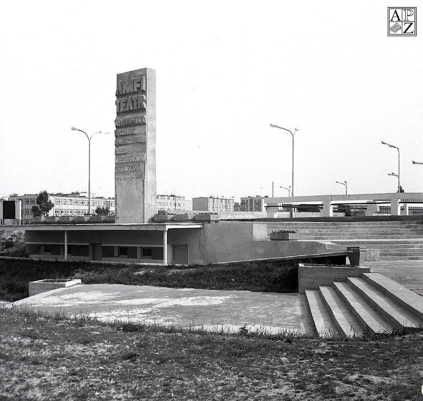 1975 rok. Zamojski amfiteatr po zakończeniu budowy....