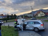 Wypadek na skrzyżowaniu w Andrychowie. Ranne dzieci [ZDJĘCIA]