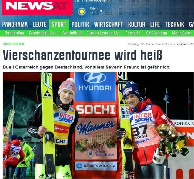 Austriackie media zapowiadają, że 61. Turniej 4 Skoczni będzie &#8222;gorący&#8221;