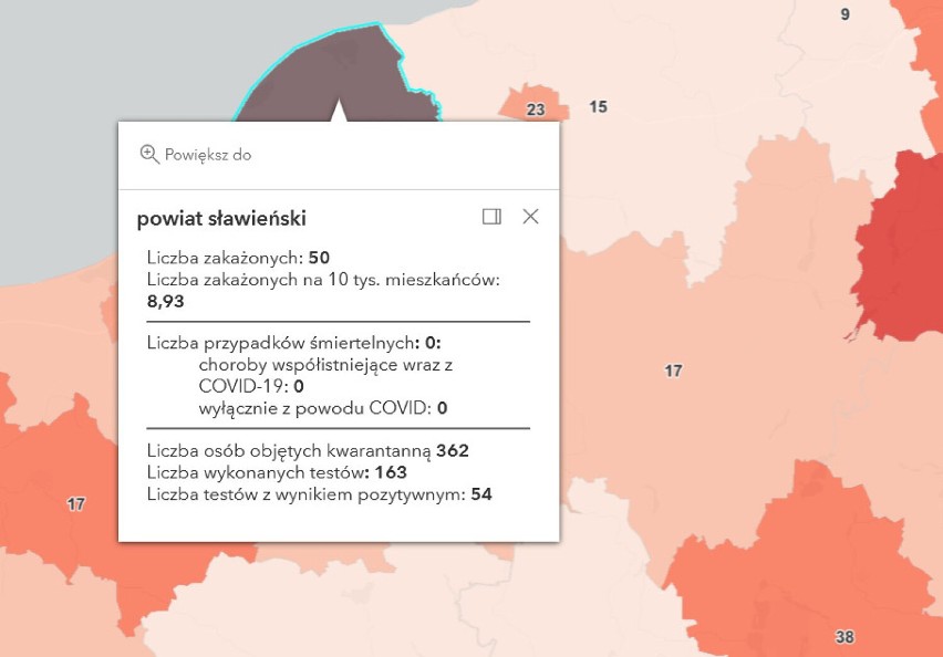 Pandemia - powiat sławieński - dane z 14.01.2022