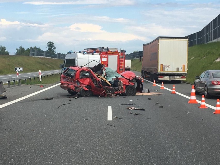 Wypadek na autostradzie A4. Jedna osoba ranna, są utrudnienia dla kierowców