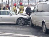 Wrocław. Zobacz zdjęcia z wypadku porsche i mercedesa przy Koronie (ZDJĘCIA)