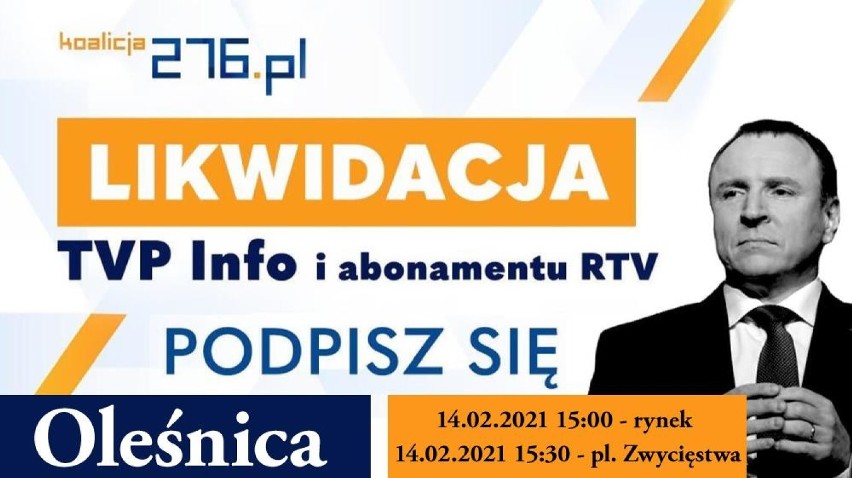 Oleśniccy przedstawiciele Koalicji Obywatelskiej zapraszają do składania podpisów ws. likwidacji abonamentu i TVP Info