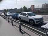 Stłuczka na wiadukcie na ulicy 1 Maja w Kielcach 