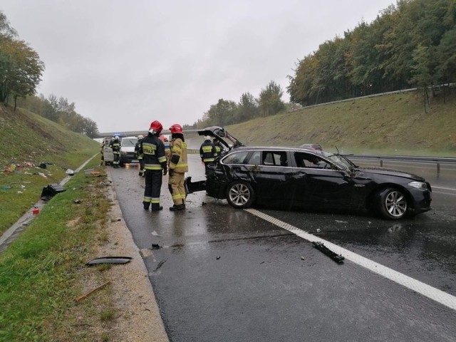 Wypadek na A4 pomiędzy bramkami w Balicach i Rudnem