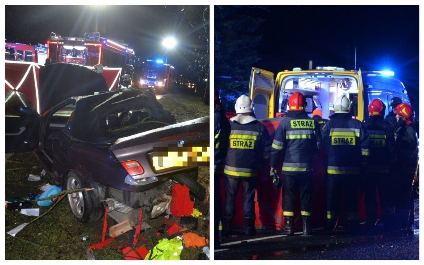 Śmiertelny wypadek w Łochocinie w powiecie lipnowskim. Nie żyje 30-letni kierowca BMW [zdjęcia]