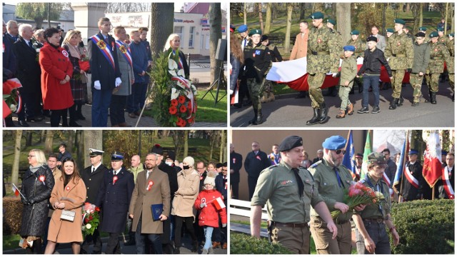 Przedstawiciele samorządu, oświaty i organizacji społecznych złożyli kwiaty pod pomnikiem marszałka Józefa Piłsudskiego
