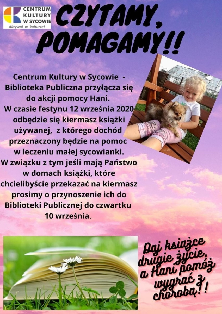 Aktywna sobota z Sycowską PoMocą dla Hani Słotty. Zaproszenie na festyn