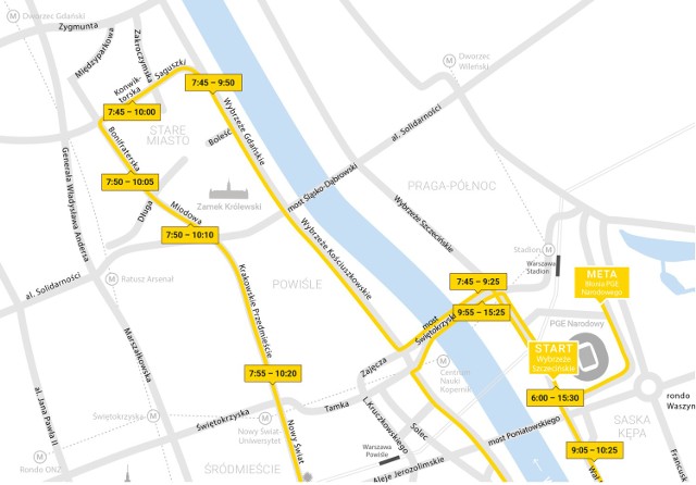 Jak ominąć niedzielny Orlen Warsaw Marathon? Mapki dla kierowców [INFORMATOR]