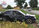 Wypadek w Liśniku Dużym: Pijany kierowca forda wjechał w volvo