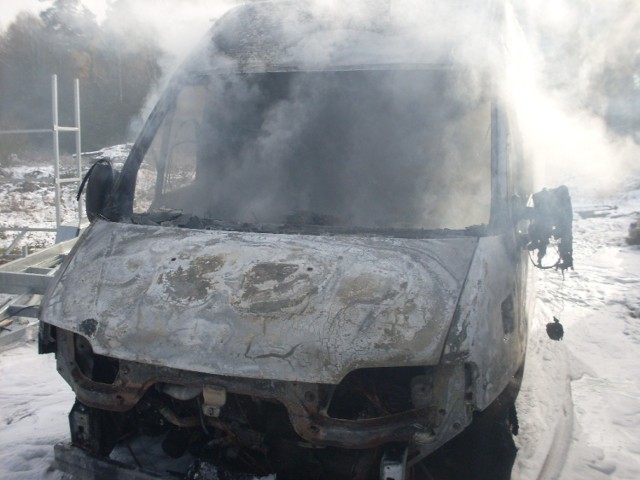 Pożar samochodu w Ruminie