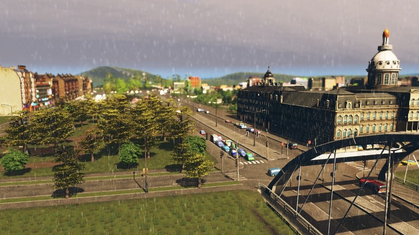 Głogów odwzorowywany w Cities Skylines - okolice mostu
