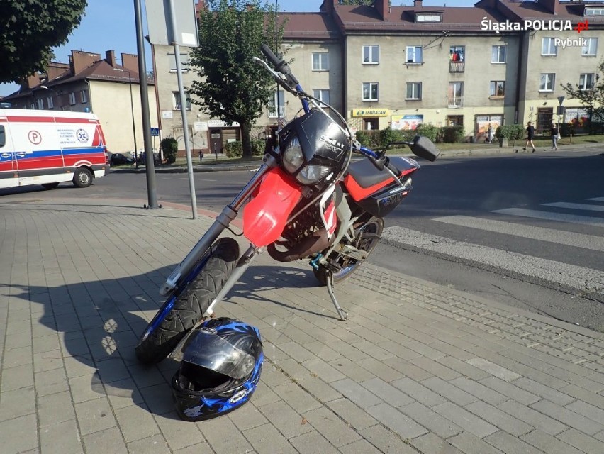 Wypadek motorowerzysty w Boguszwicach