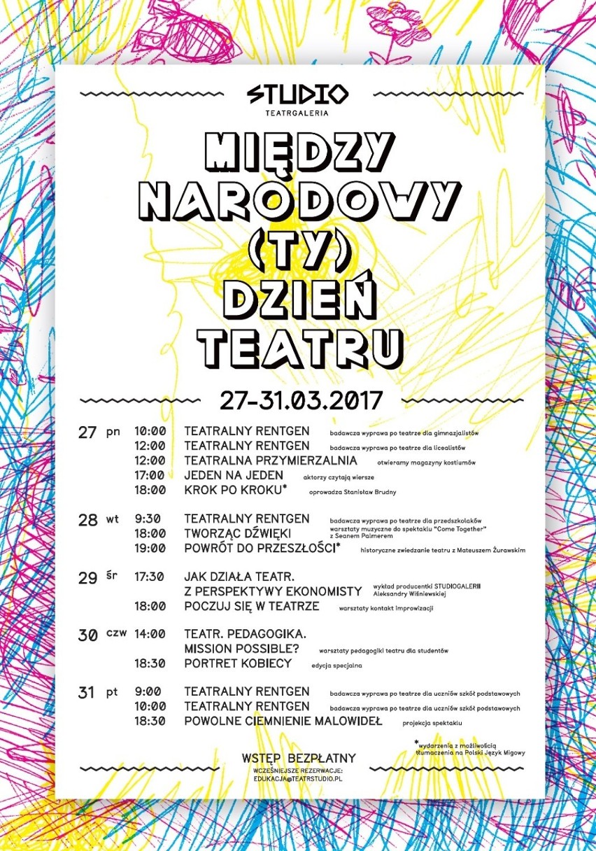 Międzynarodowy Dzień Teatru. Świętuj w STUDIO teatrgaleria...