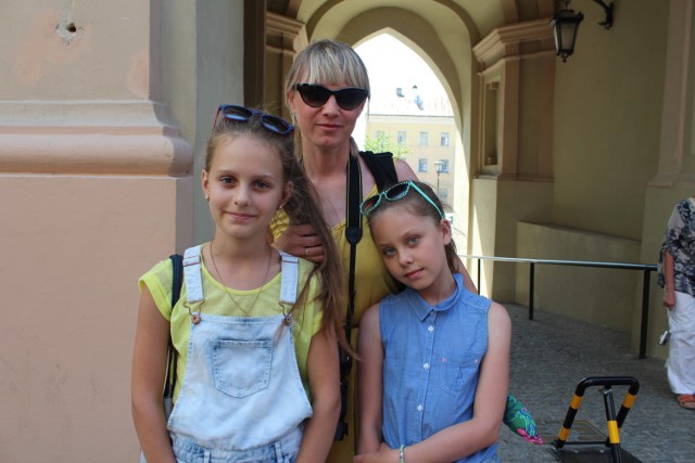 Turyści w Lublinie: Pani Ewa z córką Mają i siostrzenicą Marceliną
