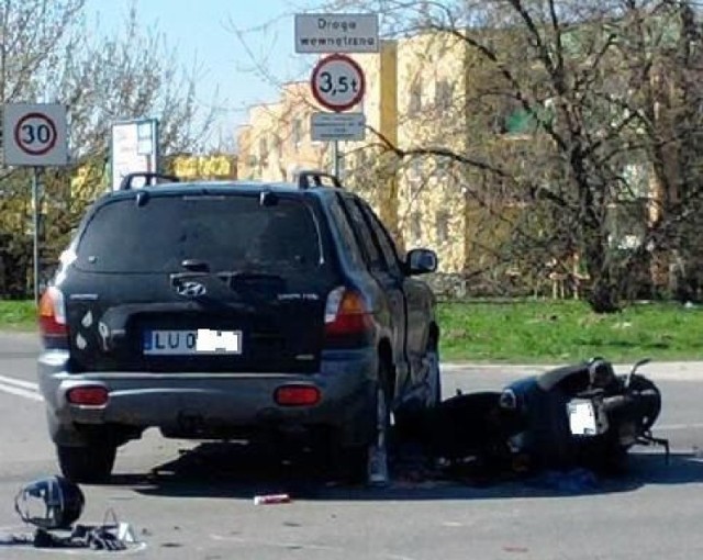 Kierowca motocykla trafił do szpitala