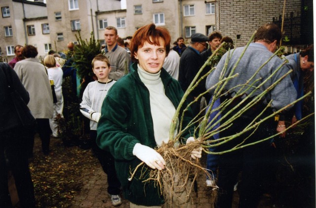 Akcja "Drzewko za makulaturę" w Dzierzgoniu w 2001 roku