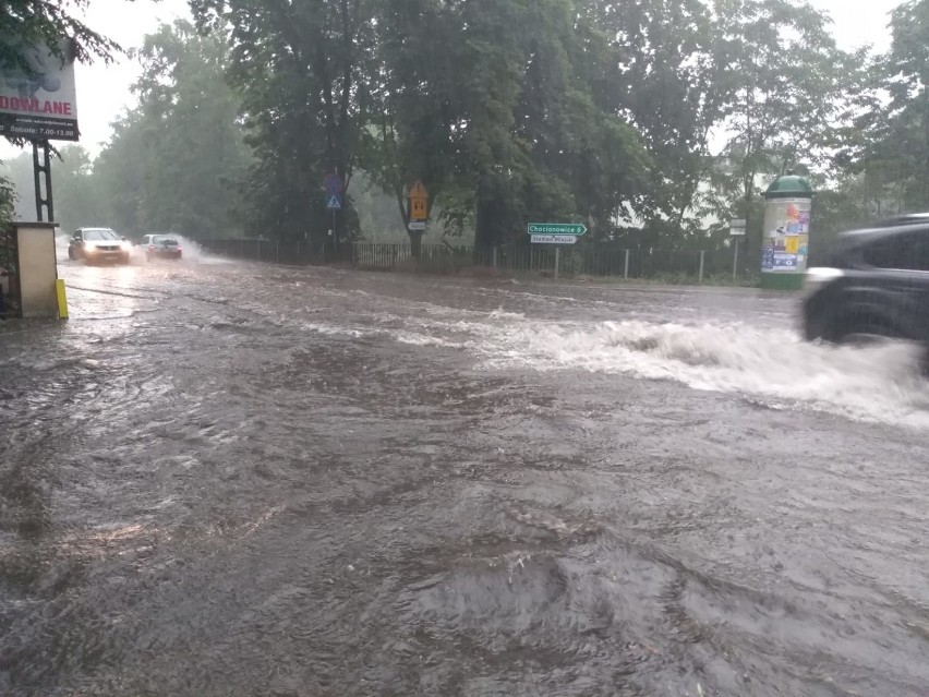 Zalana ulica w Kluczborku.