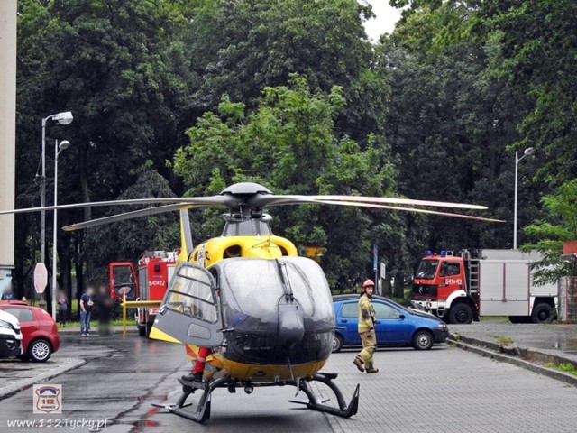 Lądowanie helikoptera LRP w Tychach. Ciężarna kobieta potrzebowała pomocy medycznej